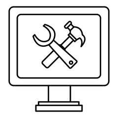 computer display with tools