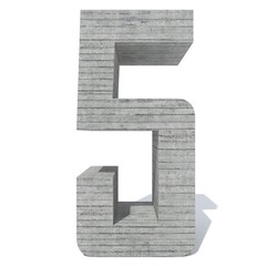 Conceptual gray heavy rough concrete constructed font or type, construction industry piece isolated white background. Educative architecture material, aged texture surface as 3D illustration design