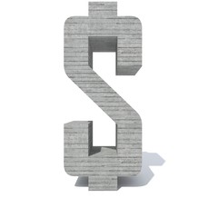 Conceptual gray heavy rough concrete constructed font or type, construction industry piece isolated white background. Educative architecture material, aged texture surface as 3D illustration design