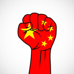 Fist with China flag
