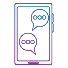 smartphone device with speech bubbles