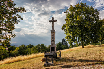 Fototapeta na wymiar Cross on Holy Hill near Olomouc