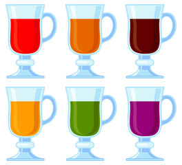 Colorful cartoon various smoothie set