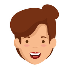 beautiful and young woman head character