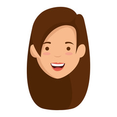 beautiful and young woman head character