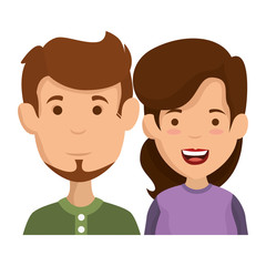young couple avatars characters