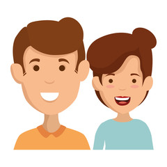 young couple avatars characters
