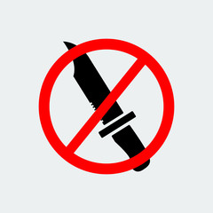 Stop Knife Weapon Icon.Vector Illustration