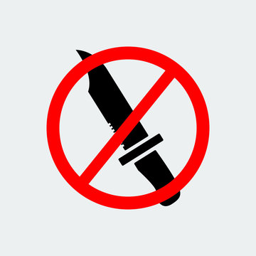 Stop Knife Weapon Icon.Vector Illustration