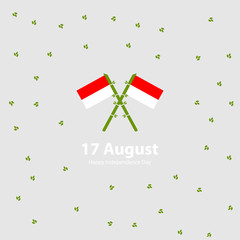 17 August. Indonesia Independence Day background with indonesian traditional weapons