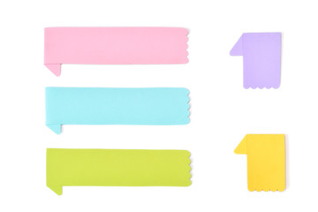 Ribbon label paper cut on white background - isolated