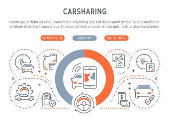 Linear Banner of Carsharing.