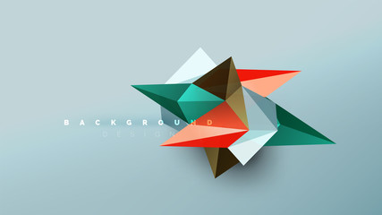 Abstract background - geometric origami style shape composition, triangular low poly design concept. Colorful trendy minimalistic illustration