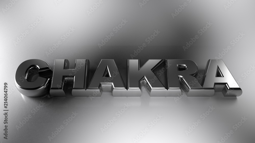 Fototapete chakra metallic chrome write - 3d rendering