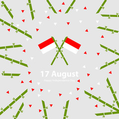 17 August. Indonesia Independence Day background with indonesian traditional weapons