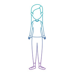 beautiful and young woman character vector illustration design
