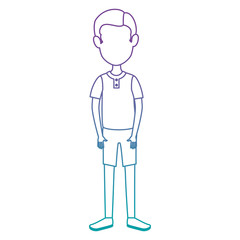 young man avatar character vector illustration design