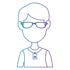 young man with glasses avatar character vector illustration design