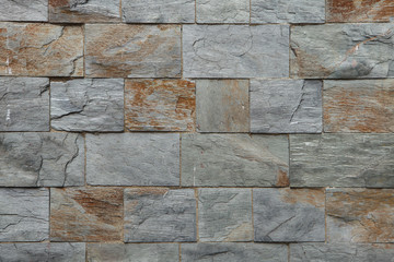 Stone facade tiles.