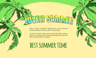 Obraz premium Lovely Summer Banner with Inscription