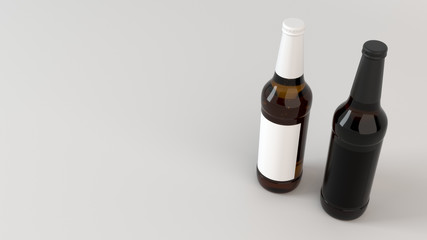 Mock up of two beer bottles with blank labels