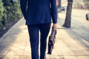 Business man on the go to work