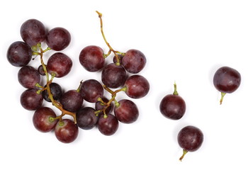 Cardinal grapes isolated on white background, top view