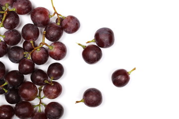 Cardinal grapes isolated on white background, top view