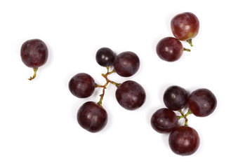 Cardinal grapes isolated on white background, top view
