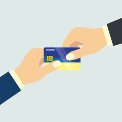 hands holding credit card for business concept