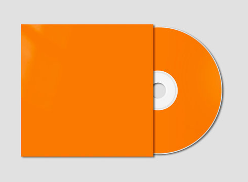 Orange CD - DVD mockup template isolated on Grey