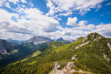 Fototapeta na wymiar Mountain panorama. JulianAlps in Italy.