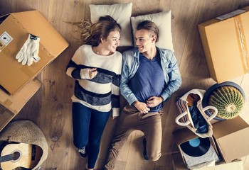 Couple moving into new house