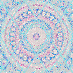 Seamless background pattern. Mosaic art pattern of rhombuses of different tile textures. Vector image.