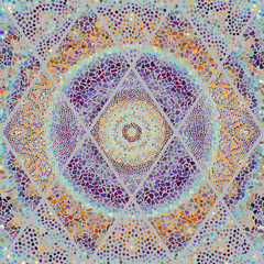 Seamless background pattern. Mosaic art pattern of rhombuses of different tile textures. Vector image.