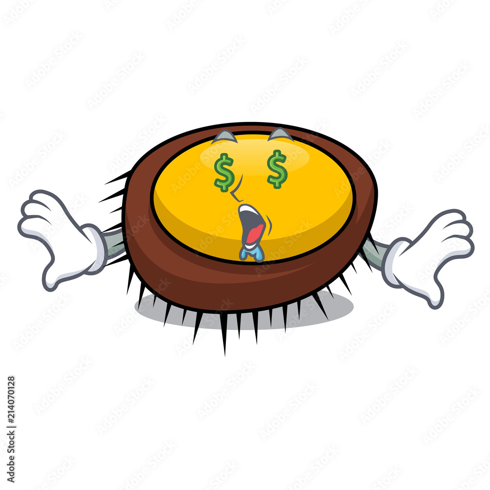 Wall mural Money eye sea urchin mascot cartoon