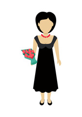 Woman Character Template Vector Illustration.