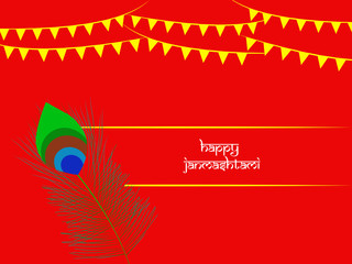Fototapeta na wymiar Illustration of background for the occasion of hindu festival Janmashtami celebrated in India