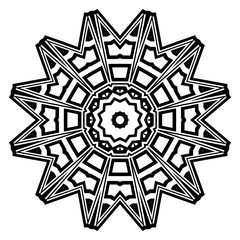 Floral Geometric Pattern with hand-drawing Mandala. Vector super illustration. For fabric, textile, bandana, scarg, print