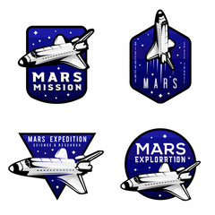 Set of mars exploration mission logotypes concepts © dark322