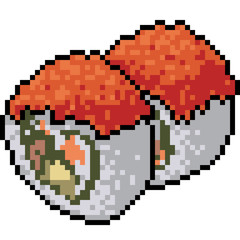 vector pixel art sushi restaurant