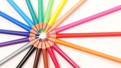 Naklejka premium colored pencil on white