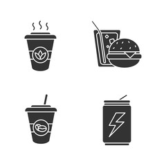 Drinks glyph icons set