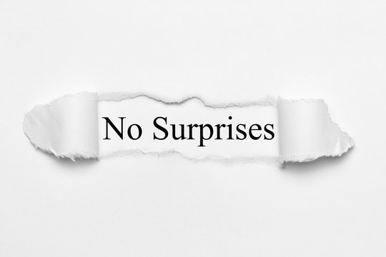 No Surprises on white torn paper