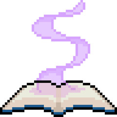 Fototapeta premium vector pixel art magic book