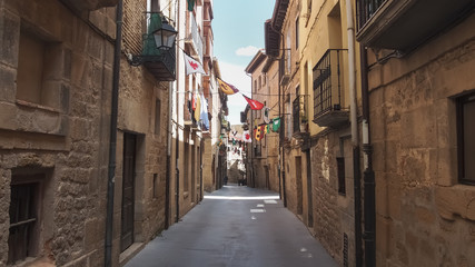 Fototapeta na wymiar typical medieval streets of the historic center of Laguardia,Spain