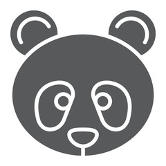 Panda glyph icon, zoo and animal, fauna sign, vector graphics, a solid pattern on a white background, eps 10.