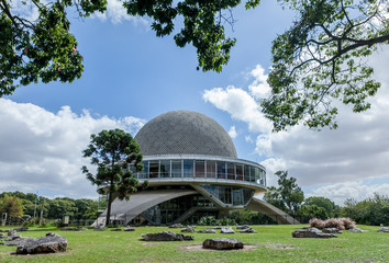 Park view with the planetarium of Buenos Aires, Argentina