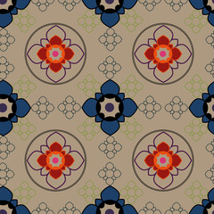 Thai Flower graphic seamless pattern