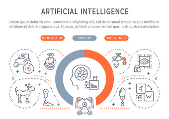 Linear Banner of Artificial Intelligence.